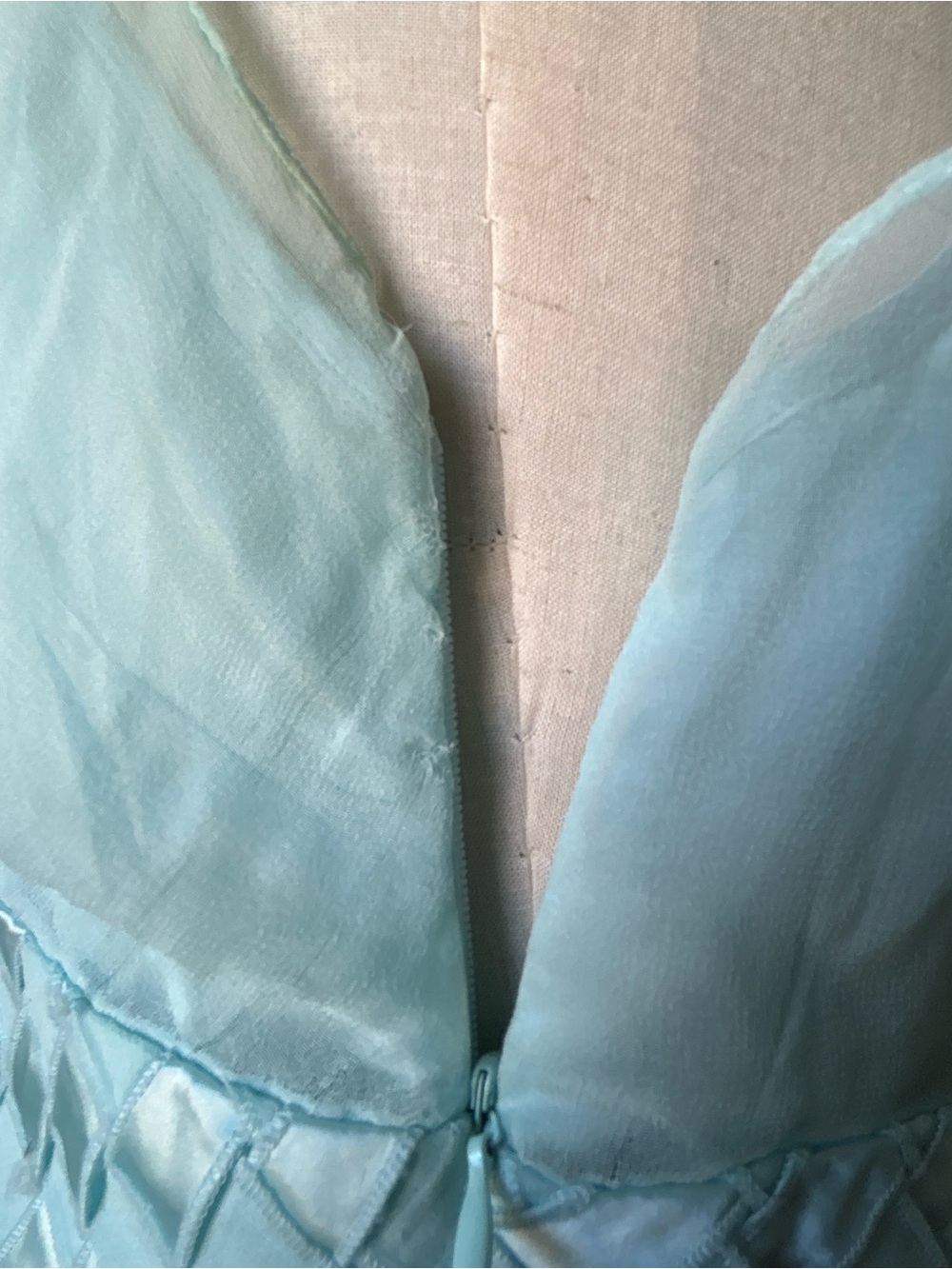 Calvin Klein Pale Aqua Silk Maxi Dress with Braided Waist - Picture 4 of 6